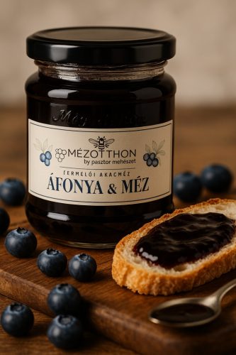 Áfonyás ízesítésű termelői akácméz 250g