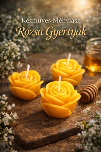 Rózsa formájú méhviasz gyertya