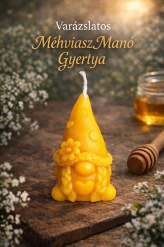 Varázslatos Méhviasz Manó Gyertya – Virágdíszes